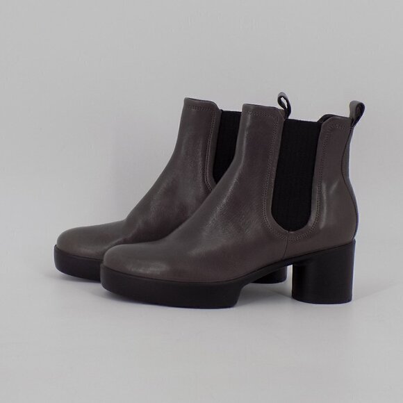 Ecco Ankle Boots Shape Sculpted Motion 35 Chelsea Gray Platform Sz 5 - Picture 3 of 8